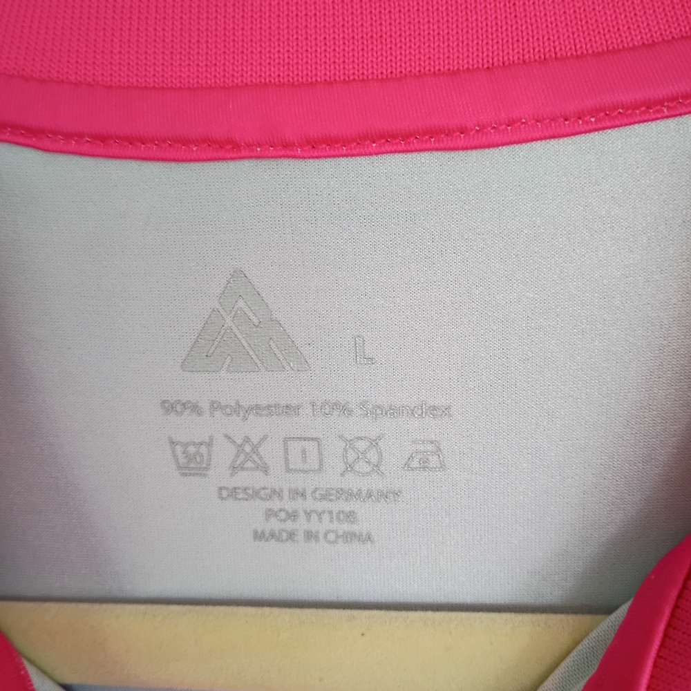 Men's Performance Golf Polo Shirt - Navy & Hot Pink - Picture 2 of 6